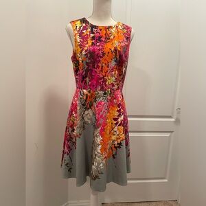 Karen Millen Size 8, Floral Fit and Flare Dress
